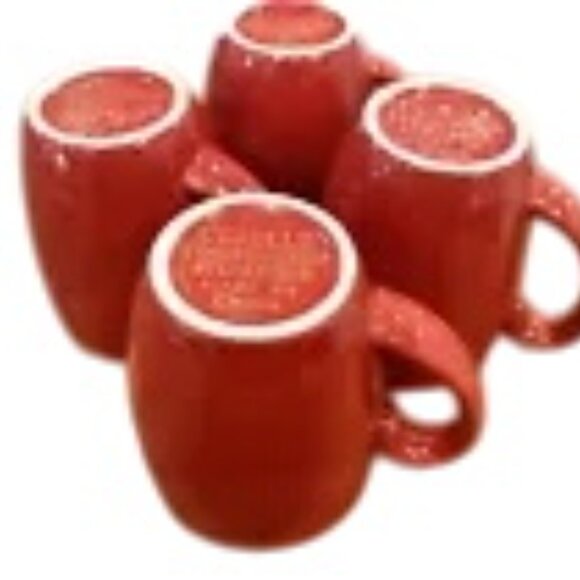 Corelle Ware Set Of 4 Red Ceramic Coffee Mugs 12 Oz Each Durable & Stylish Desig - Picture 4 of 4